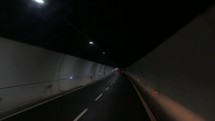 traveling through a road tunnel 