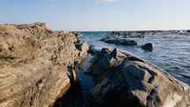 Rocks Texture in the calm ocean