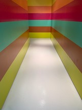colorful stripes on a hallway 