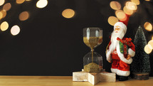 hour glass with Santa 