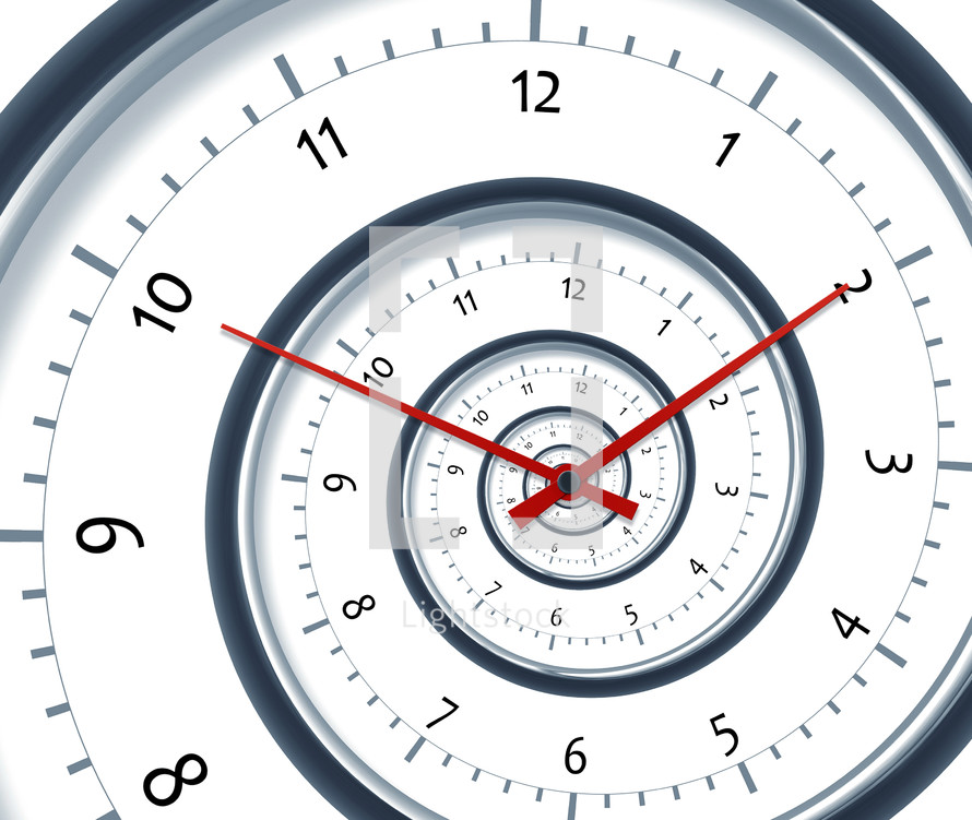 time on a spiral clock 