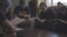 group of young men at a Bible study 
