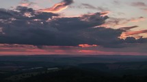 Colorful sunrise over rural landscape Time lapse
