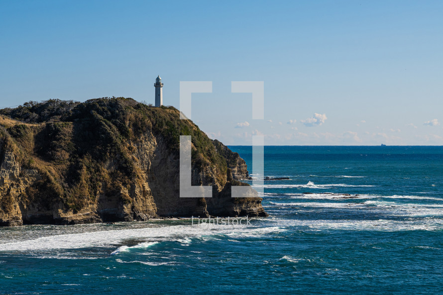 A clear morning looking out at the Katsuura Lighthouse in Chiba Prefecture, Japan