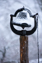 bell in snow 