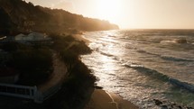 Sunlight giving life to the coastline in Italy