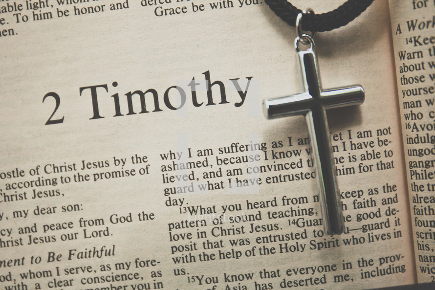 2 Timothy and a cross necklace 