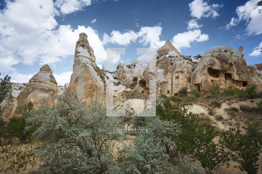 Rock formations in Cappadocia, Turkey. Details