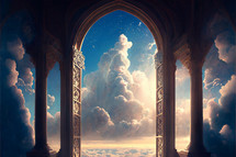 Archway with view of the heavens