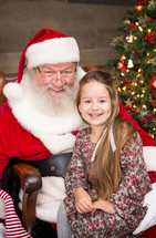 girl on Santa's lap 