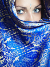 woman behind a veil 