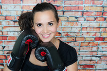 female boxer posing 