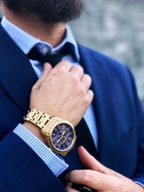 a wrist watch on a man 