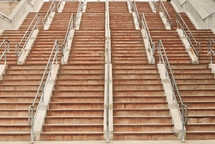 Flights of outdoor stairs.