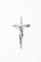 Silver crucifix.