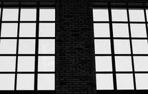 Windows in a brick wall.