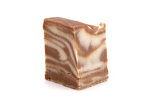 Swirly chocolate and vanilla Fudge Isolated on a White Background