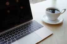 laptop and coffee cup 