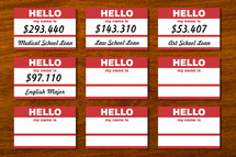name tags and student loans