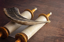 horn and ancient scroll 