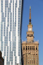 Soviet and modern building side by side