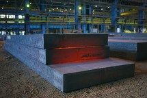 Hot steel plate or slabs in steel plant