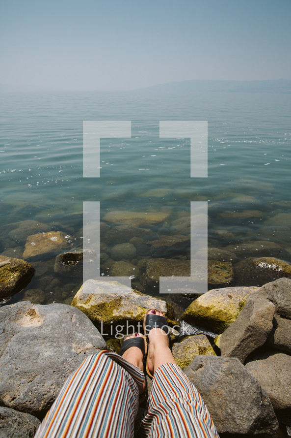 feet at the sea of Galilee 