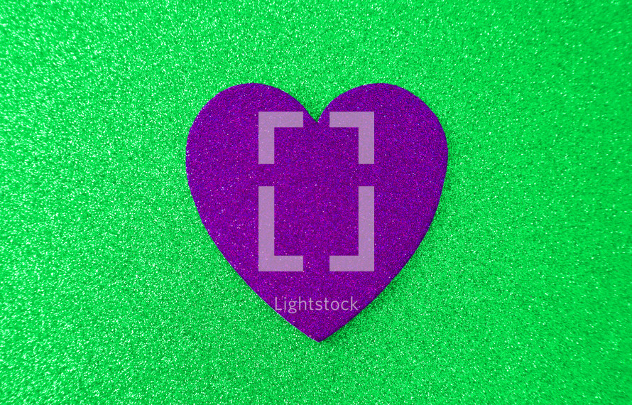purple heart on green 