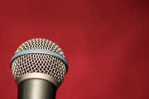 microphone on a red background 