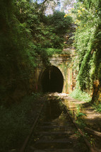 old train tracks and tunnel 