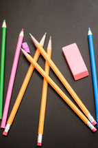 pencils, colored pencils, and school supplies 