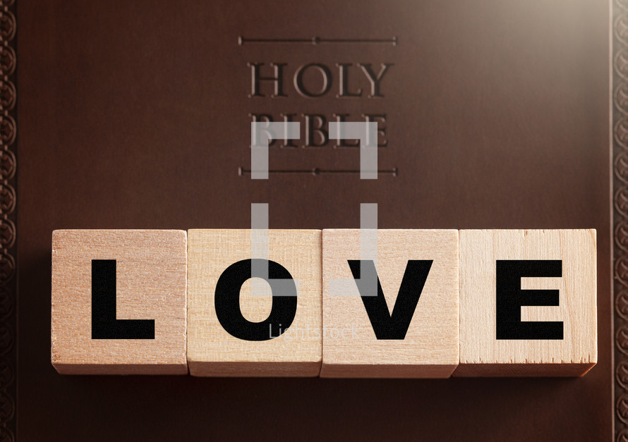 Holy Bible and word love 