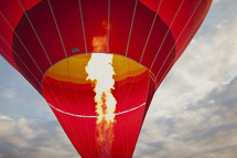 The flame from a hot air balloon