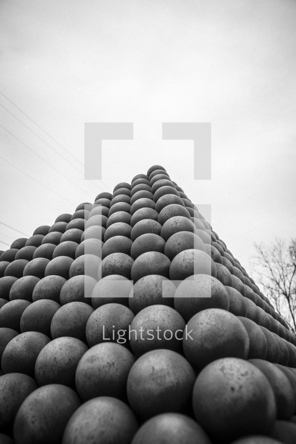 stacked round stones 