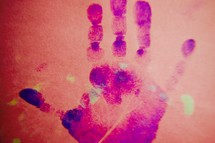 a child's handprint 