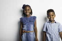 portrait of kids against a white background 