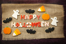 Homemade Halloween cookies background