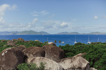 shore and mountainous islands 