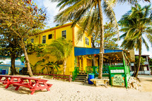 tropical restaurant on a beach 