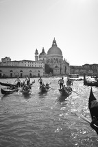 gondolas on the canal in Venice 
