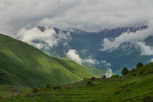 Clouds and mountain range in spring