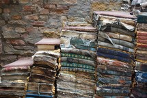 stacked old books 