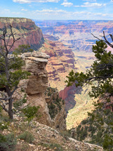 The Grand Canyon on a sunny day.