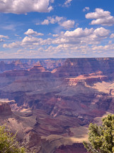 The Grand Canyon on a sunny day.