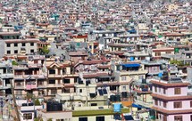 Crowded city in Nepal