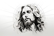 Portrait of Jesus Christ. Polygonal style. Vector illustration.