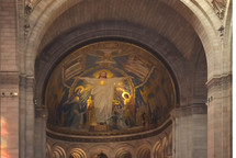 Image of Jesus on a church dome fresca.