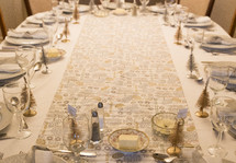 table set for a Christmas dinner 