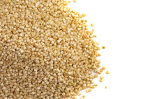 A Pile of Quinoa Isolated on a White Background