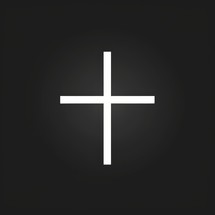 Christian cross icon. White on a black background. Vector illustration.